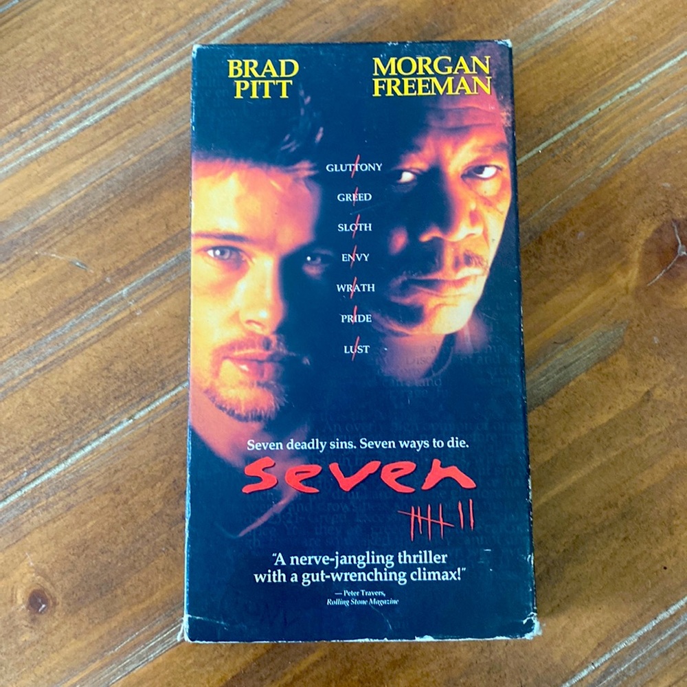 Seven (VHS 1996) Brad Pitt Morgan Freeman